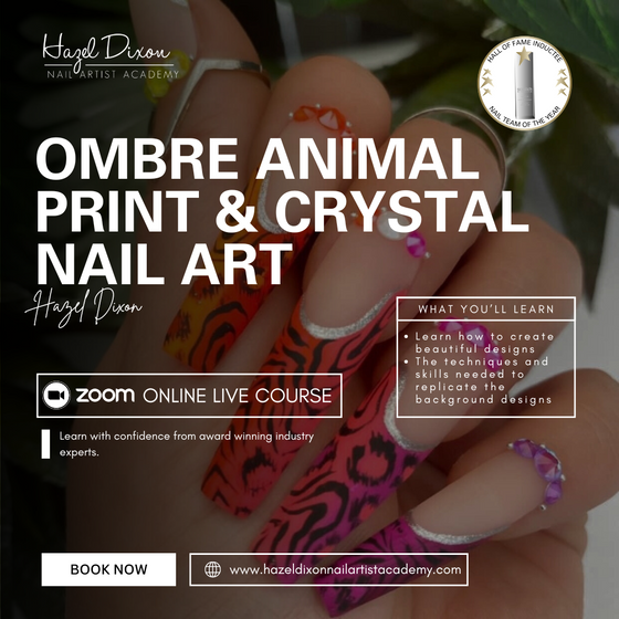 Ombre animal print & crystal Nail Art Workshop - Hazel Dixon