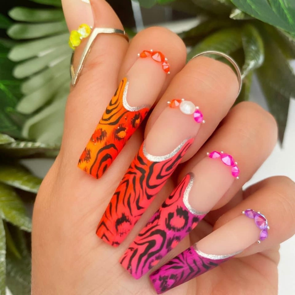 Ombre animal print & crystal Nail Art Workshop - Hazel Dixon